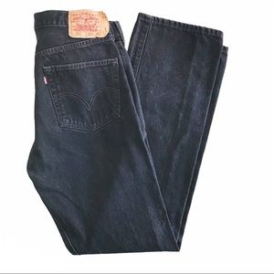 Levi's Button Fly 501 Straight Leg Black Jeans 36